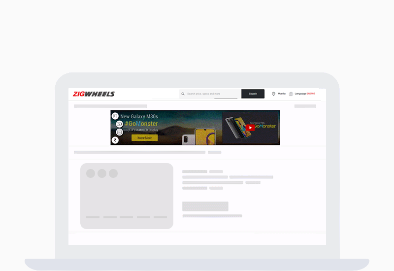 Auto display features interactive ad with video.